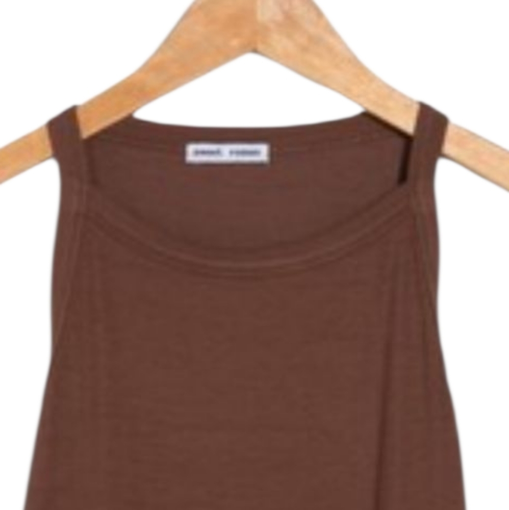 Sweet Romeo Ribbed Knit Racerback Tank Top Brown Sleeveless NEW - Picture 4 of 4